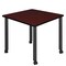 Regency Kee Mobile Tables, 42 W, 42 L, 29 H, Wood, Metal Top, Mahogany TBMC4242MHBK - alternate 1